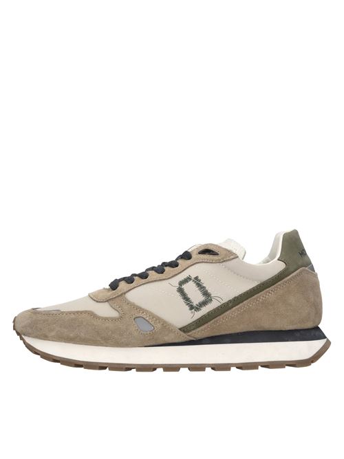 Sneakers in pelle e tessuto MONO WAY | RUNNER 35 MBEIGE-MARRONE-VERDE